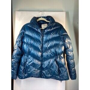 Athleta Lofty Goose Down Jacket Size Small Dark Vista Teal Lightweight Warm